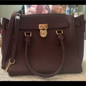 Michael Kors Large Hamilton Saffiano Wine color
